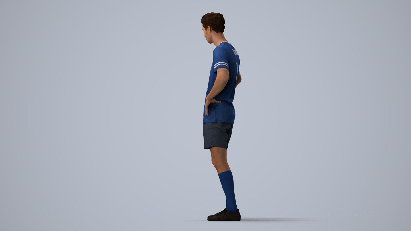3D scanned man sport, photorealistic archviz people for Enscape and SketchUp, three-quarter view render