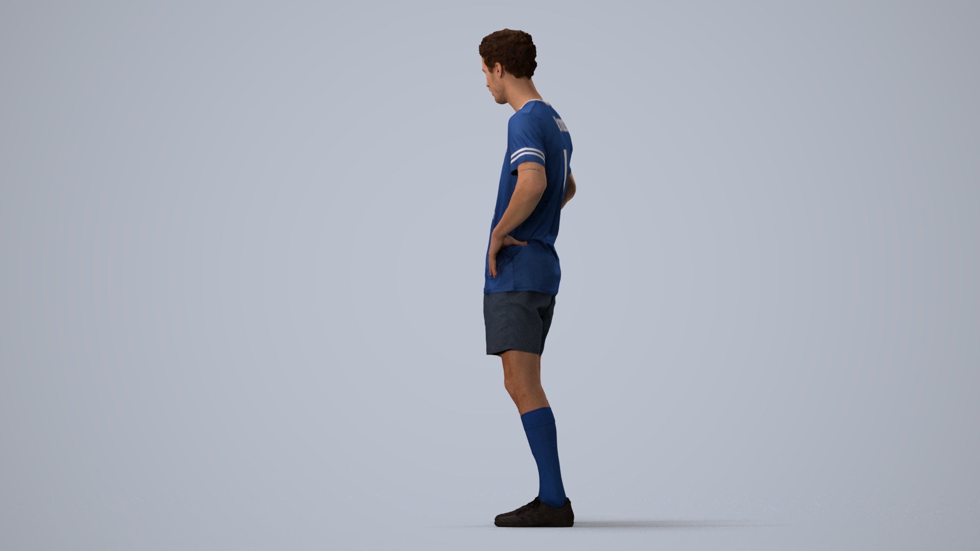 3D scanned man sport, photorealistic archviz people for Enscape and SketchUp, three-quarter view render