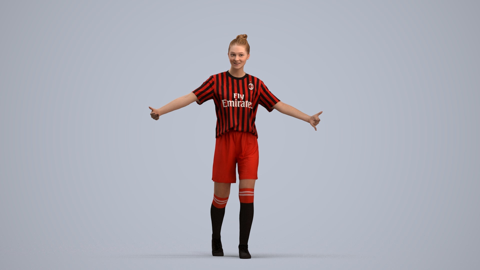 realistic 3D girl sport, scanned archviz people for Blender and 3ds Max, standing pose render