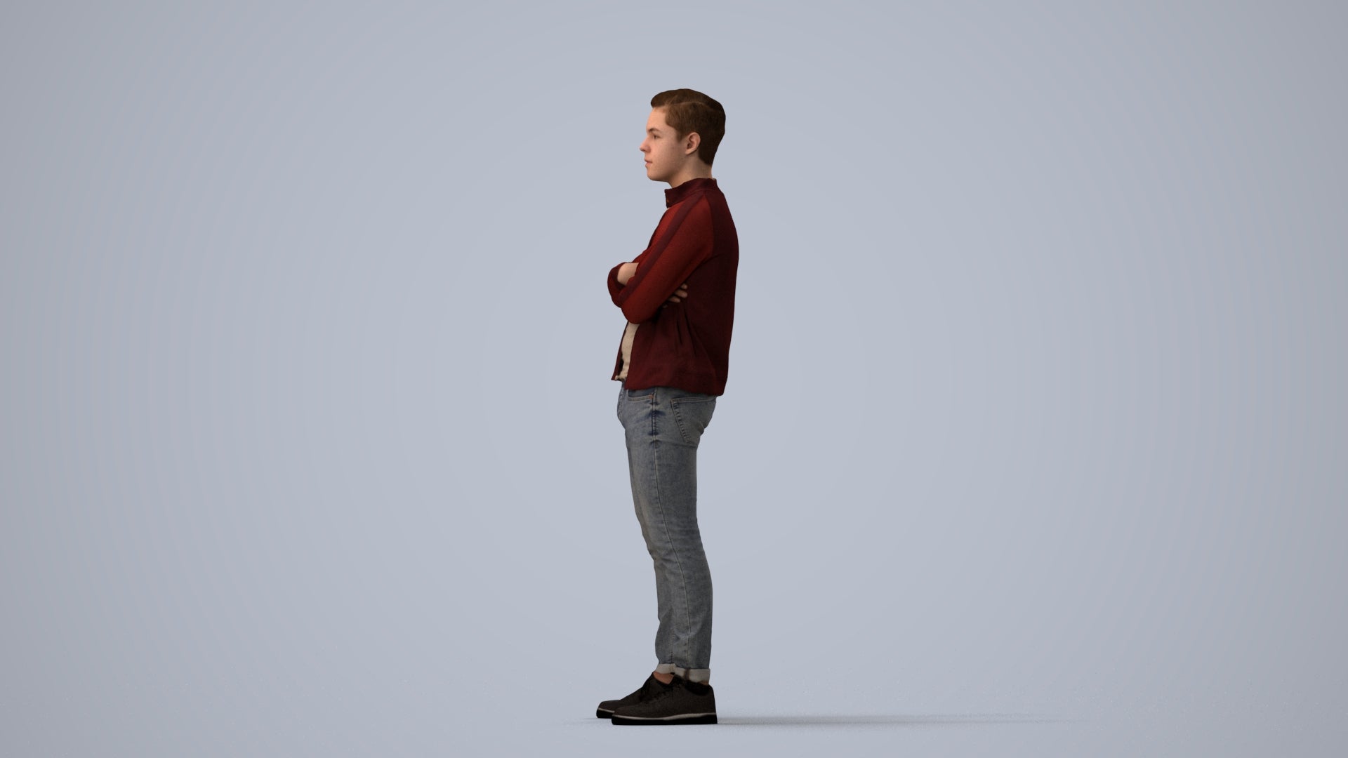 realistic 3D people boy casual kids, render-ready for V-Ray and Corona, FBX OBJ, three-quarter view render