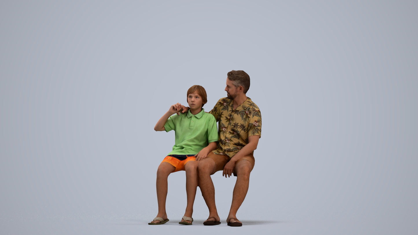 photogrammetry 3D boy kids, realistic human model archviz FBX, standing pose render