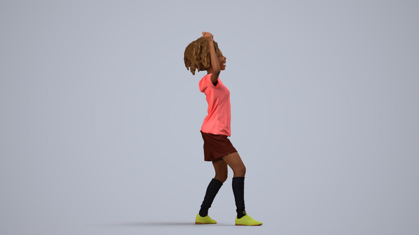 realistic 3D people woman sport, render-ready for V-Ray and Corona, FBX OBJ, side view render