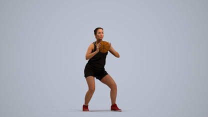 photogrammetry 3D woman sport, realistic human model archviz FBX, standing pose render
