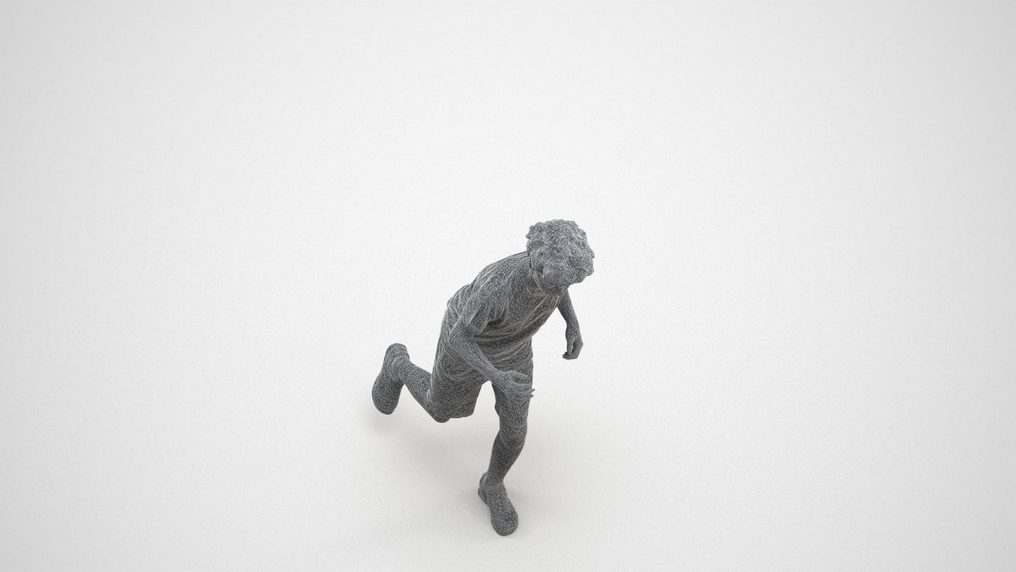 realistic 3D people boy casual kids, render-ready for V-Ray and Corona, FBX OBJ, wireframe three-quarter view