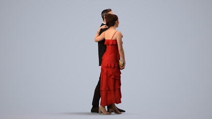 3D human model woman formal formalaffairs, photogrammetry scanned person for archviz, side view render