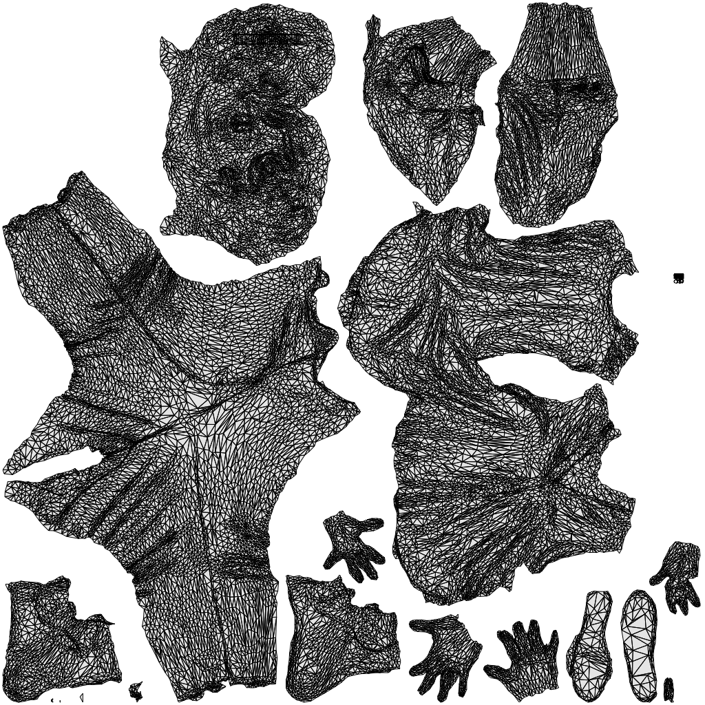 scanned 3D woman casual walking, photogrammetry people for Enscape and V-Ray, wireframe top-down view