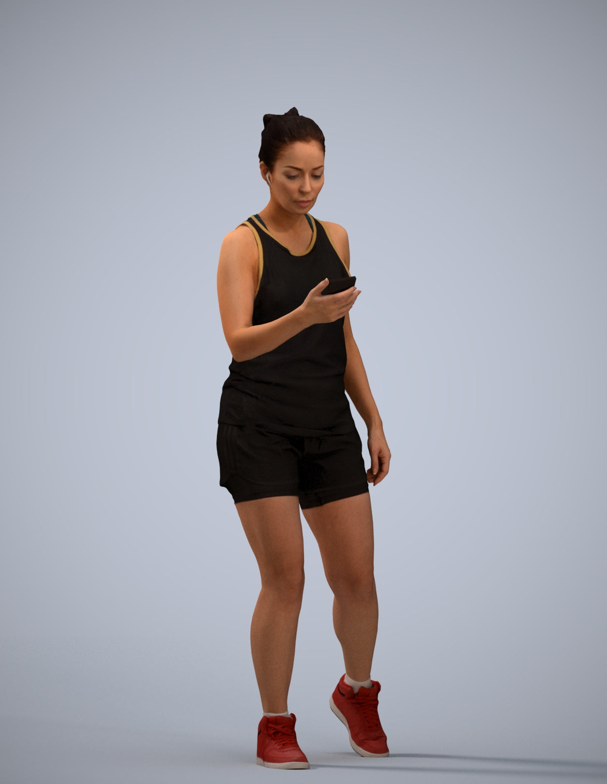 scanned 3D woman sport, photogrammetry people for Enscape and V-Ray