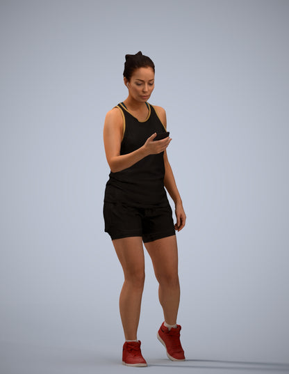 scanned 3D woman sport, photogrammetry people for Enscape and V-Ray