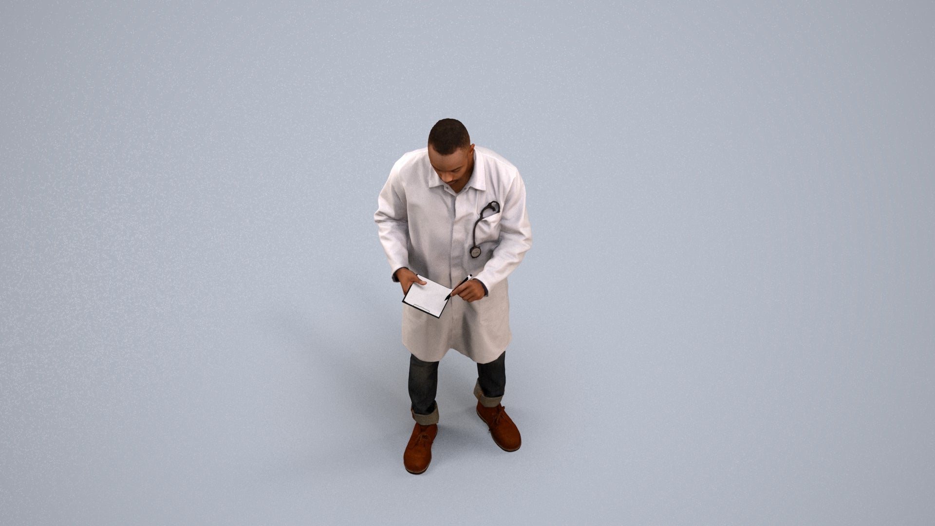 photogrammetry 3D man medical, realistic human model archviz FBX, back view render