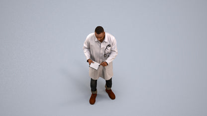 photogrammetry 3D man medical, realistic human model archviz FBX, back view render