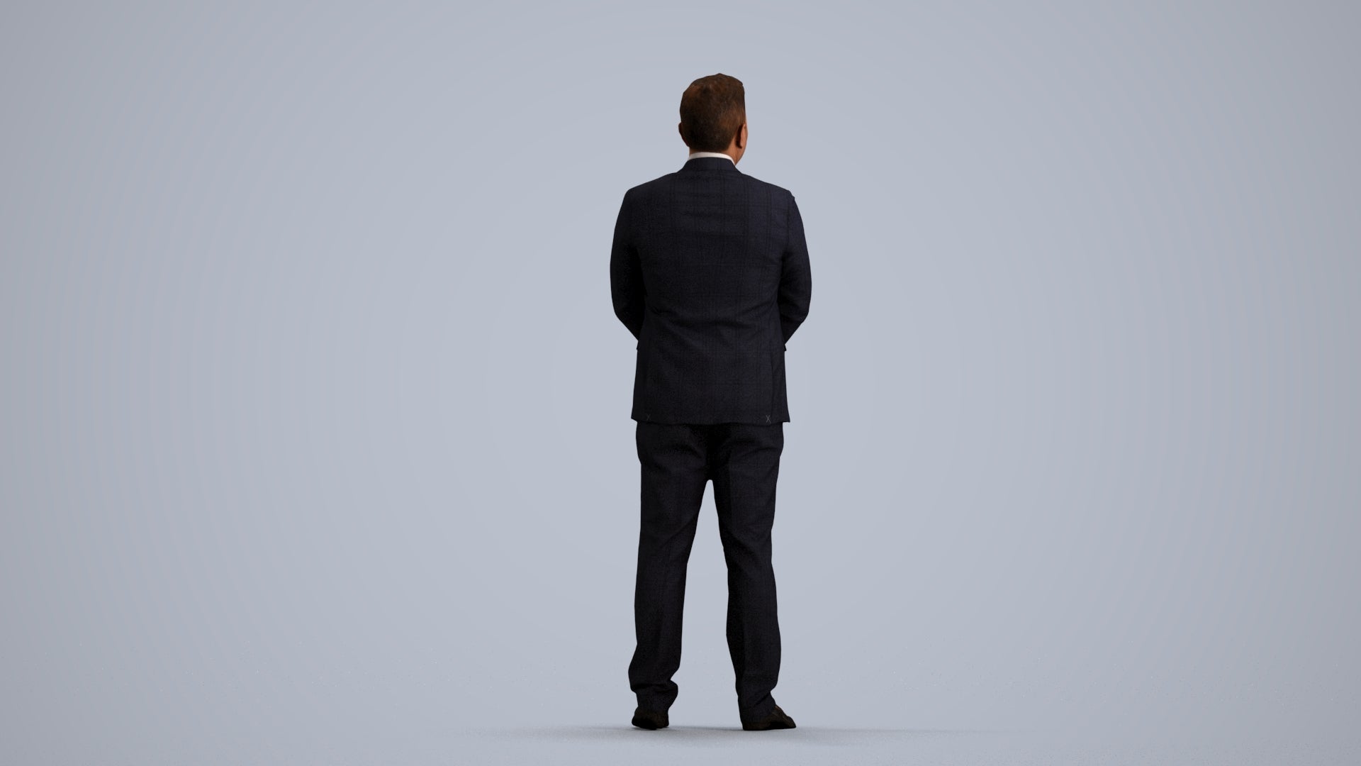 3D people model man business formalaffairs, scanned human for 3ds Max rendering, front view render