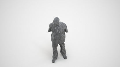 realistic 3D man medical, scanned archviz people for Blender and 3ds Max, wireframe three-quarter view