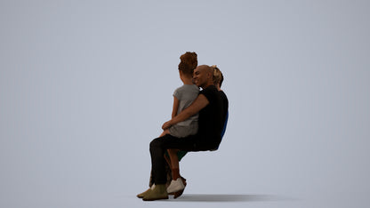 realistic 3D human girl casual kids, archviz people FBX OBJ for Blender, three-quarter view render