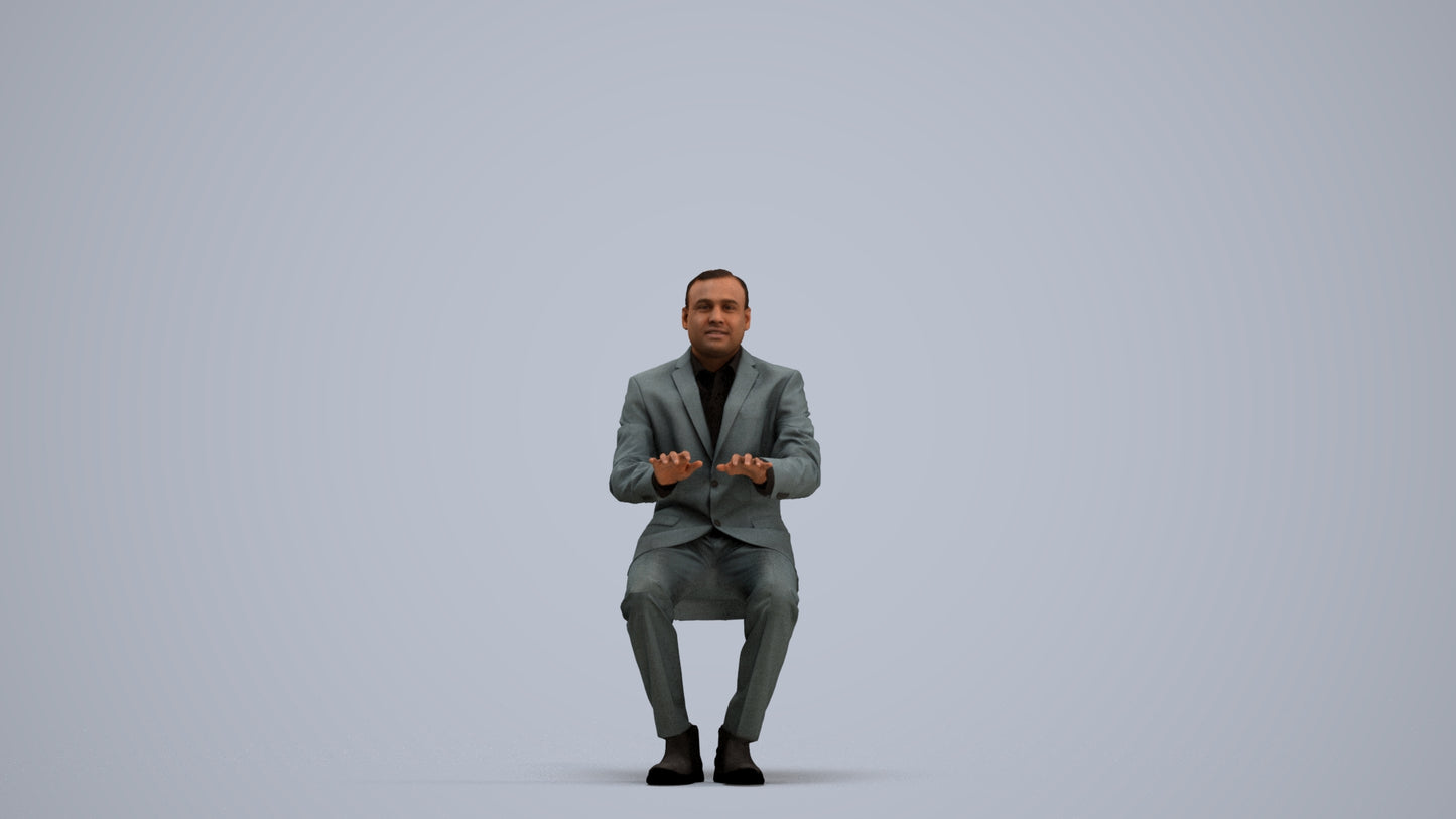 realistic 3D people man business, render-ready for V-Ray and Corona, FBX OBJ, standing pose render