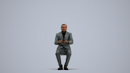 realistic 3D people man business, render-ready for V-Ray and Corona, FBX OBJ, standing pose render