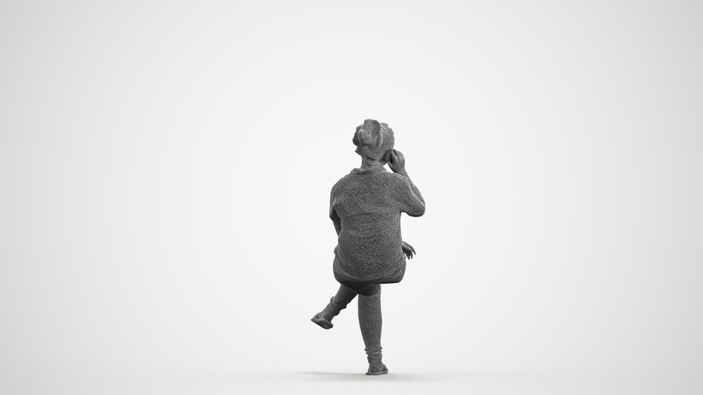 3D scanned boy sitting casual, photorealistic archviz people for Enscape and SketchUp, wireframe front view