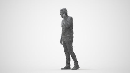 realistic 3D human senior man casual walking, archviz people FBX OBJ for Blender, square thumbnail