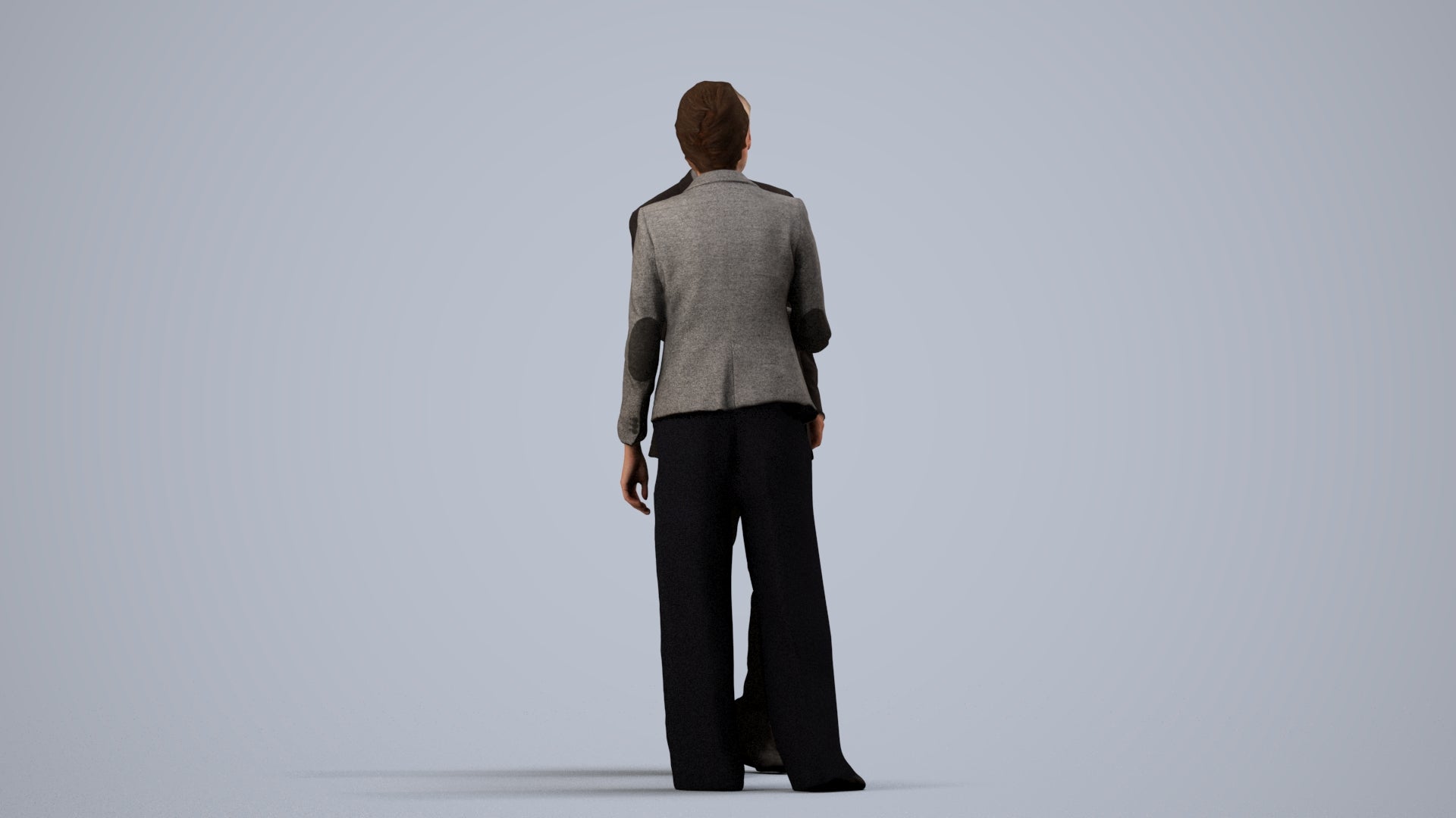 photogrammetry 3D woman business, realistic human model archviz FBX, side view render