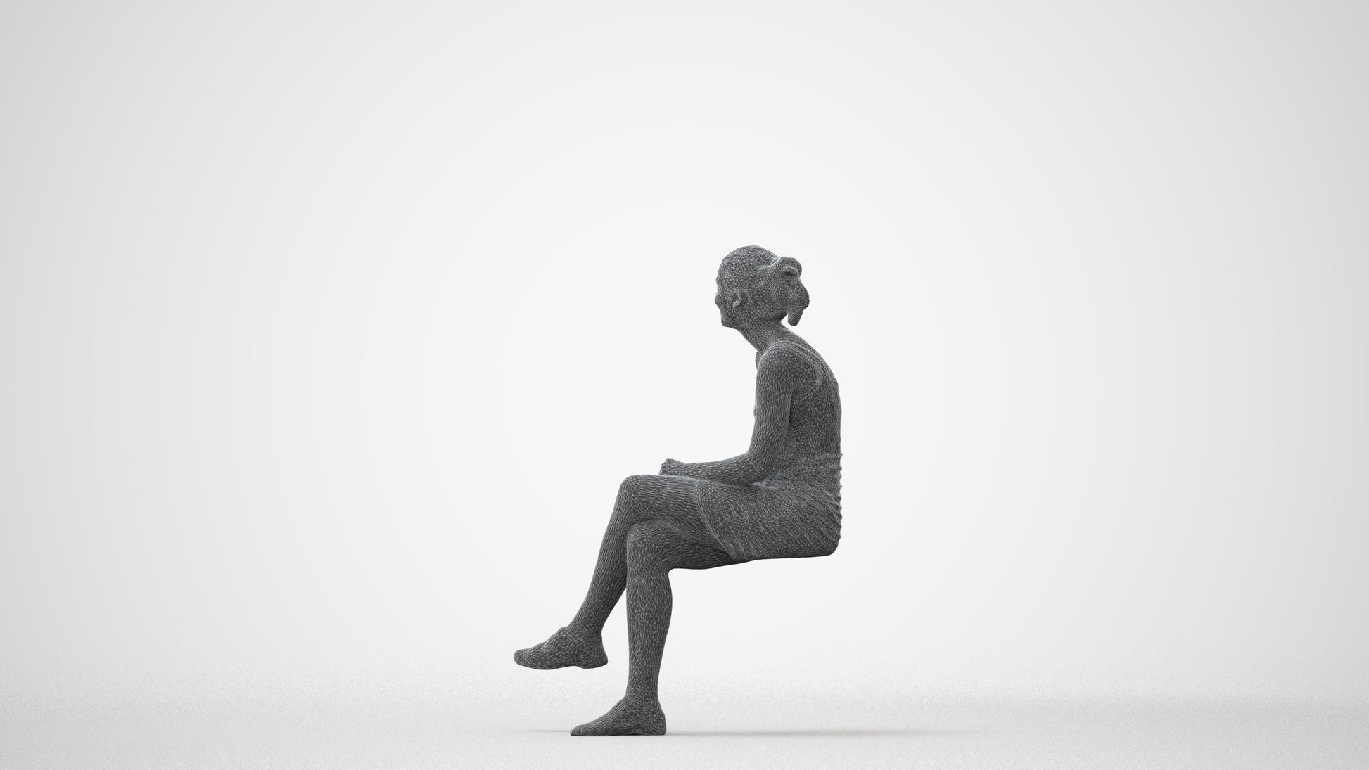 realistic 3D human girl casual kids, archviz people FBX OBJ for Blender, square thumbnail
