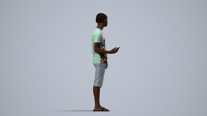 photogrammetry 3D boy casual kids, realistic human model archviz FBX, side view render