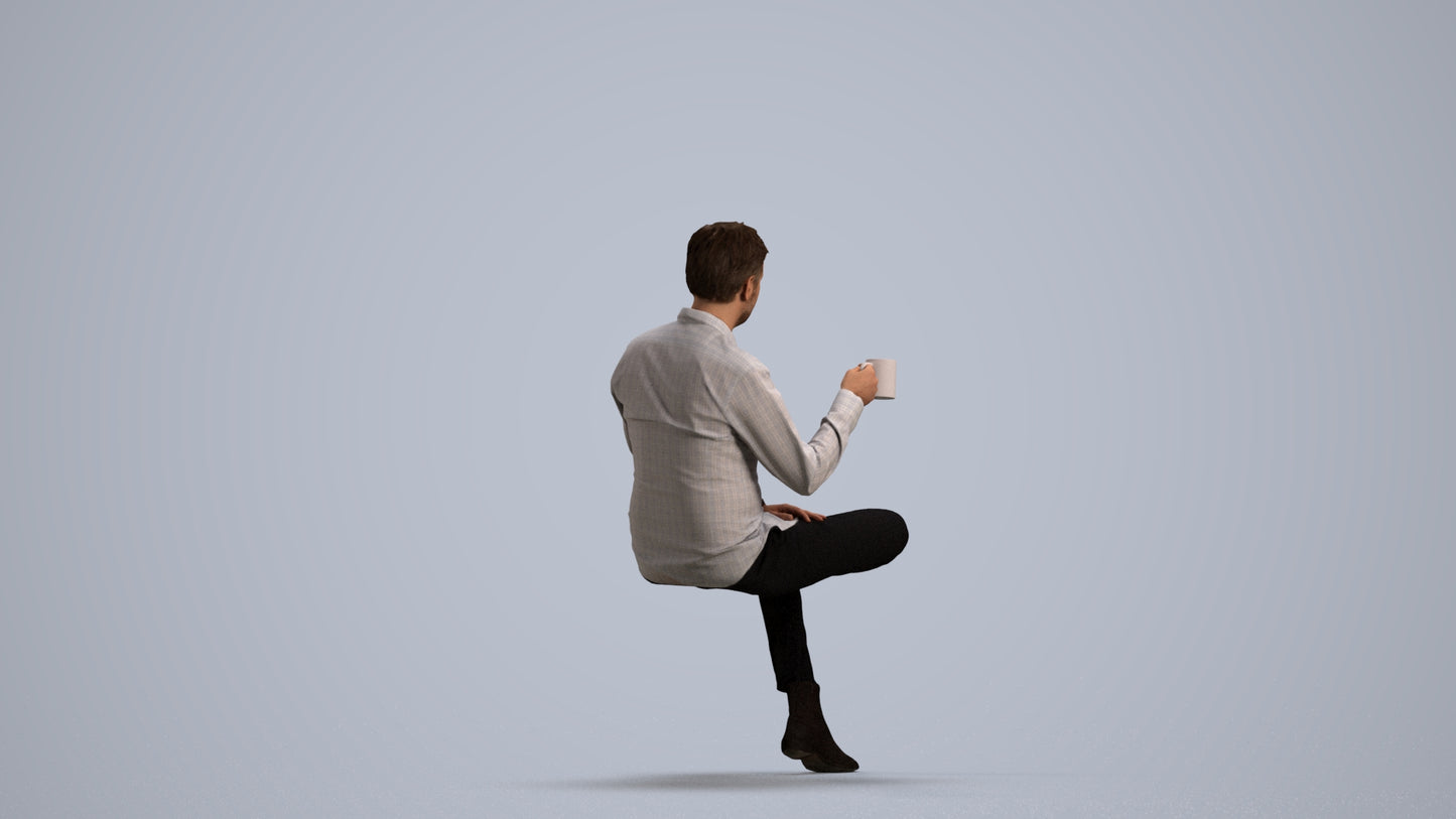 realistic 3D people man business, render-ready for V-Ray and Corona, FBX OBJ, front view render