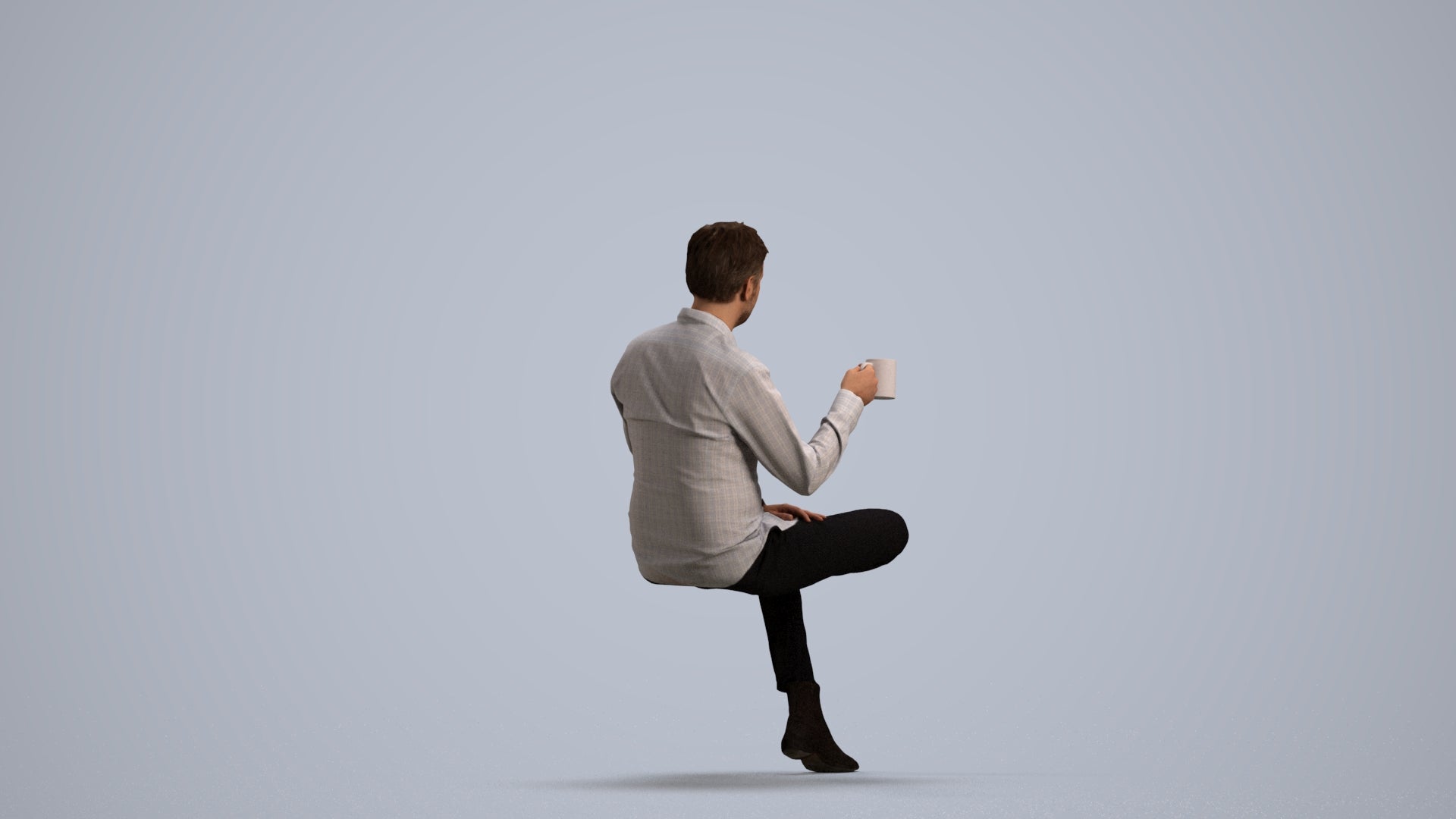 realistic 3D people man business, render-ready for V-Ray and Corona, FBX OBJ, front view render
