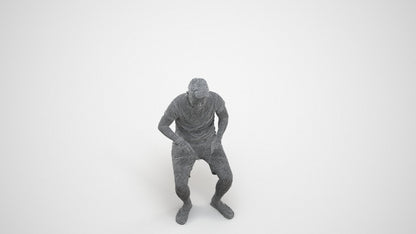 realistic 3D people man casual sitting, render-ready for V-Ray and Corona, FBX OBJ, wireframe three-quarter view