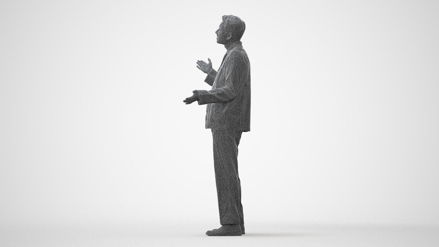 realistic 3D man casual standing, scanned archviz people for Blender and 3ds Max, square thumbnail