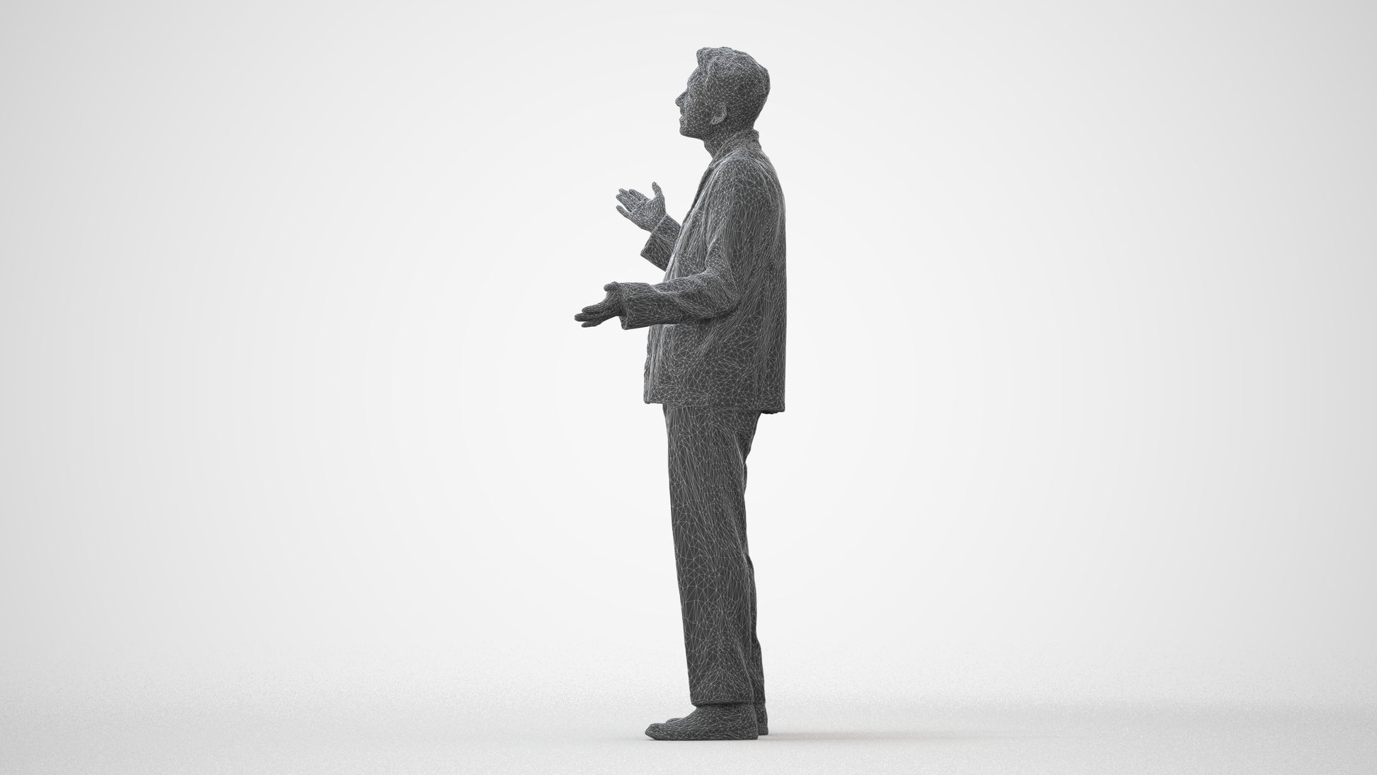realistic 3D man casual standing, scanned archviz people for Blender and 3ds Max, square thumbnail