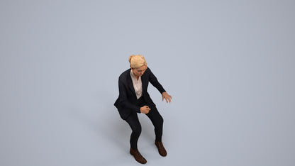 realistic 3D woman business, scanned archviz people for Blender and 3ds Max, back view render