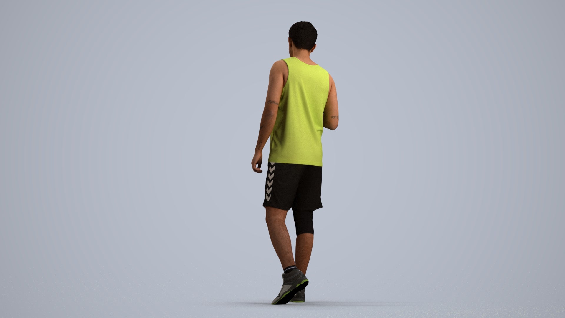 scanned 3D man sport, photogrammetry people for Enscape and V-Ray, front view render