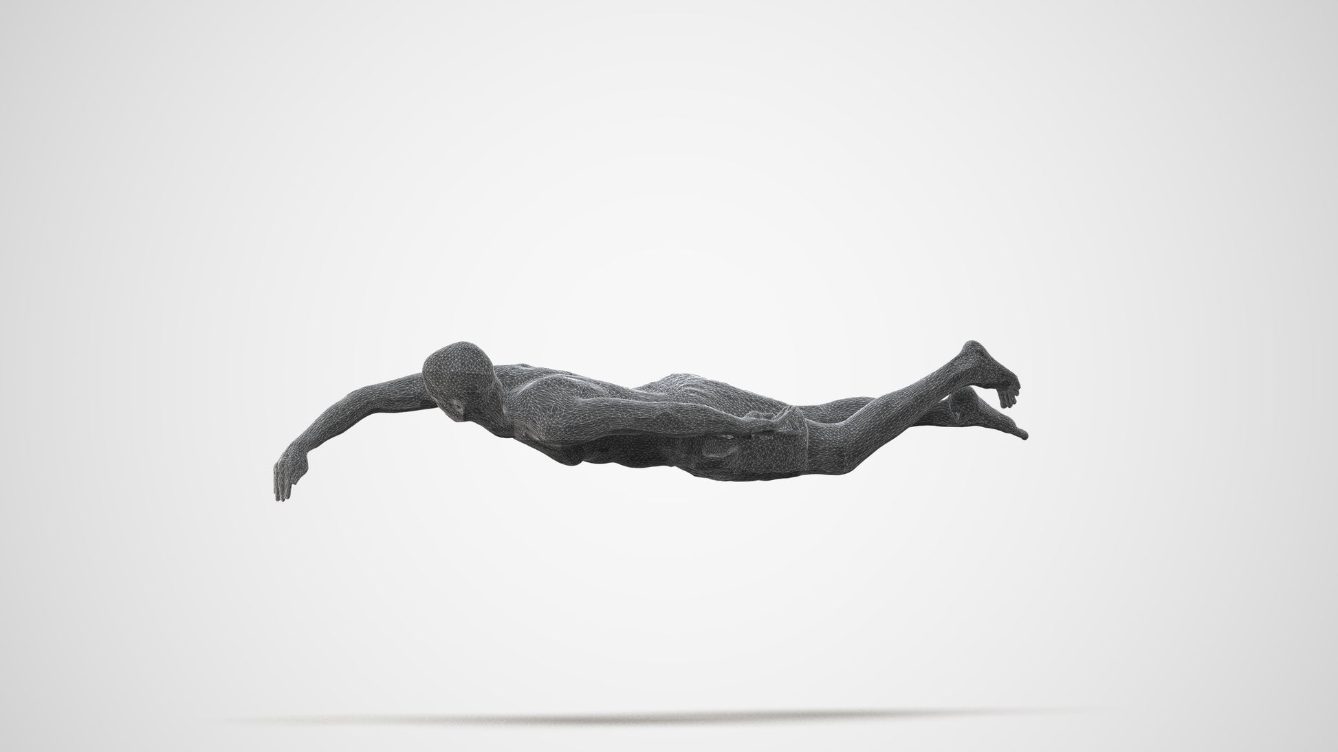 3D human model man sport pool, photogrammetry scanned person for archviz, square thumbnail
