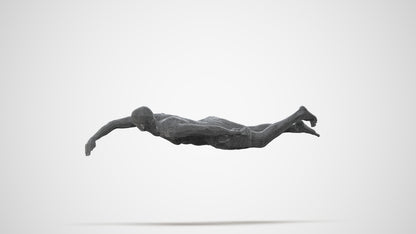 3D human model man sport pool, photogrammetry scanned person for archviz, square thumbnail