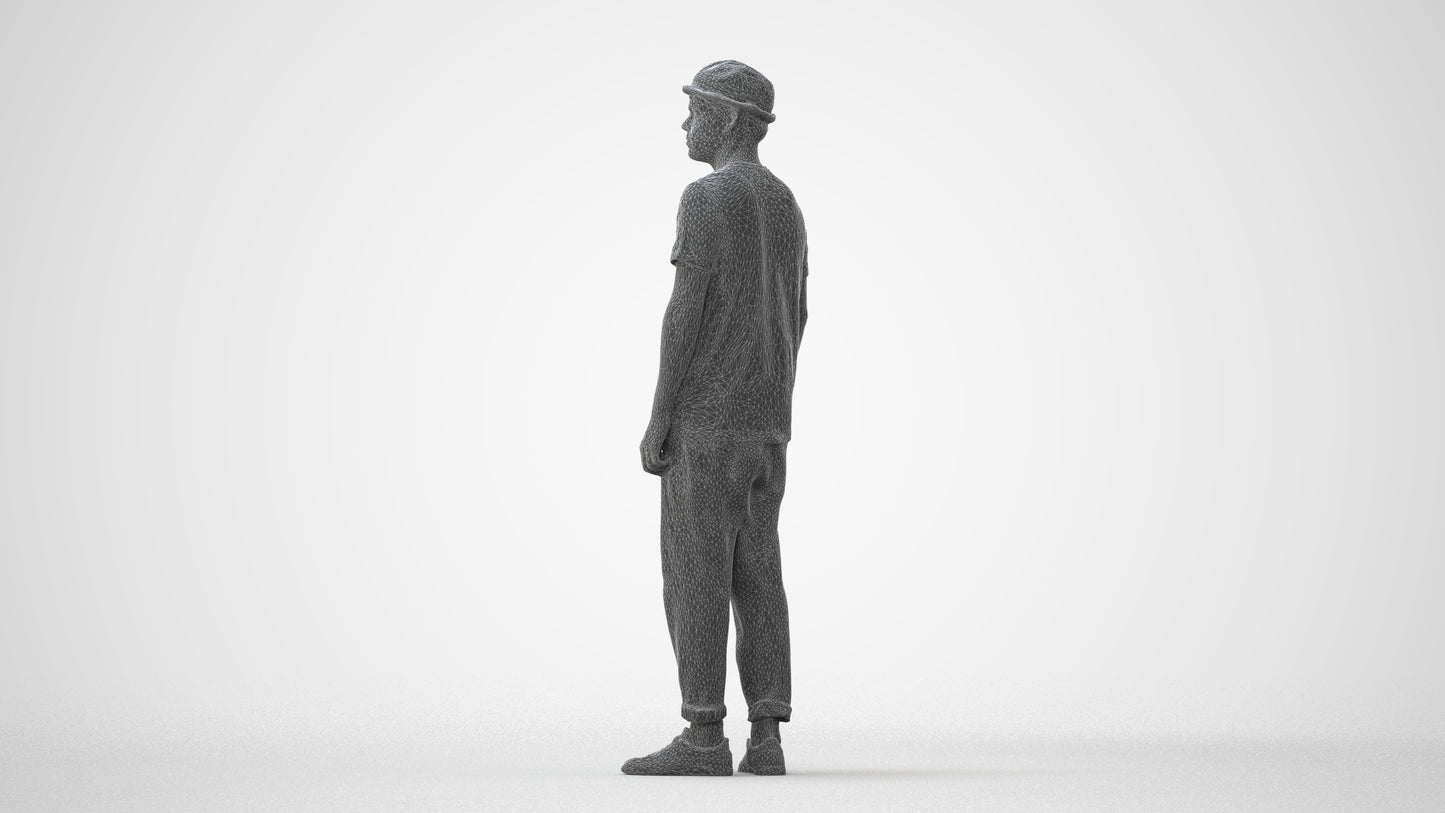 photogrammetry 3D man casual standing, realistic human model archviz FBX, square thumbnail