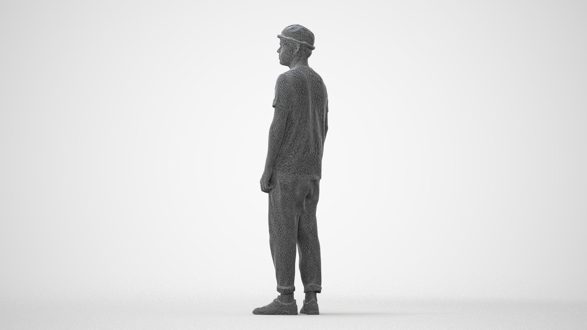 photogrammetry 3D man casual standing, realistic human model archviz FBX, square thumbnail