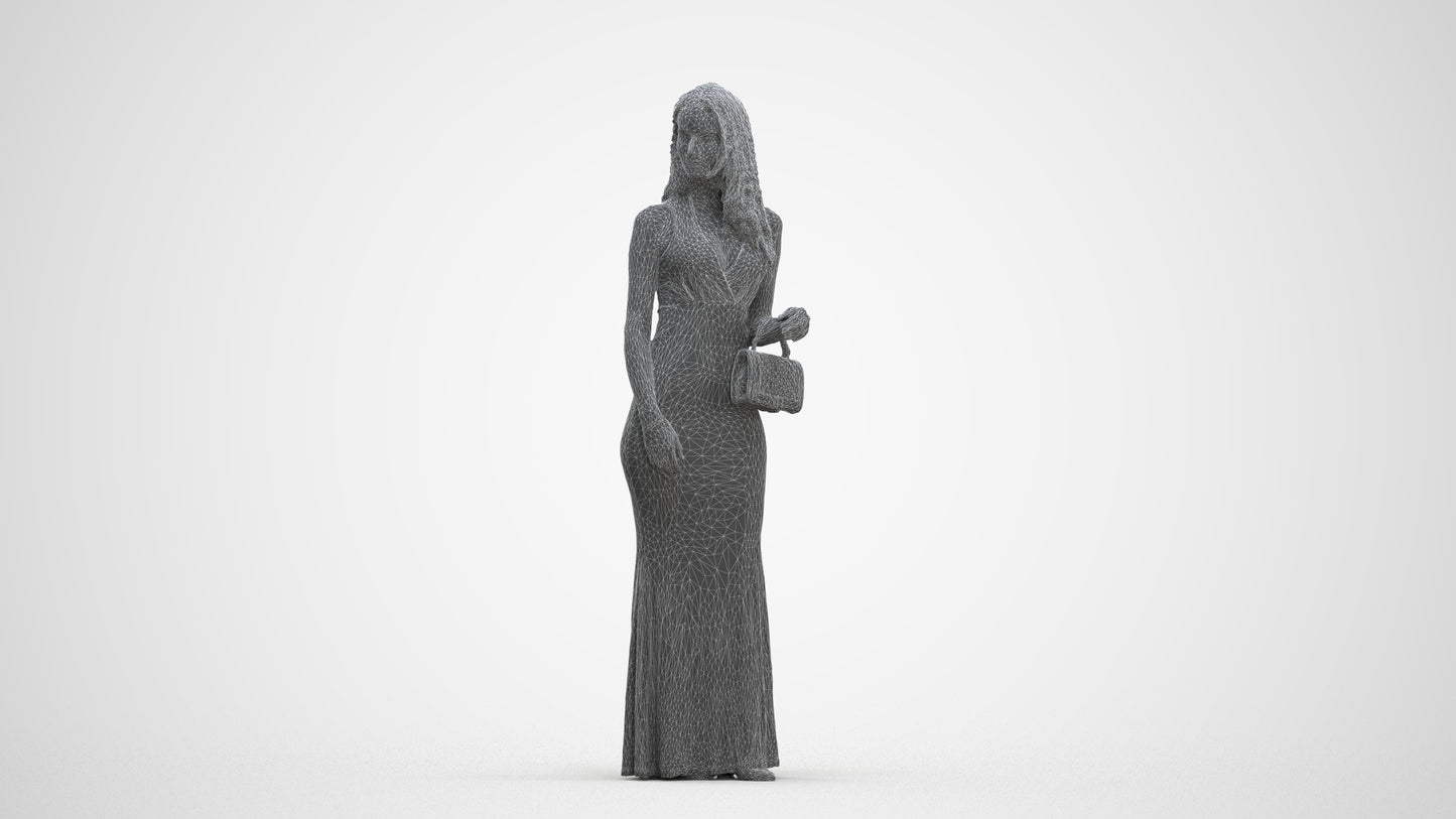 scanned 3D woman formal formalaffairs, photogrammetry people for Enscape and V-Ray, three-quarter front view render