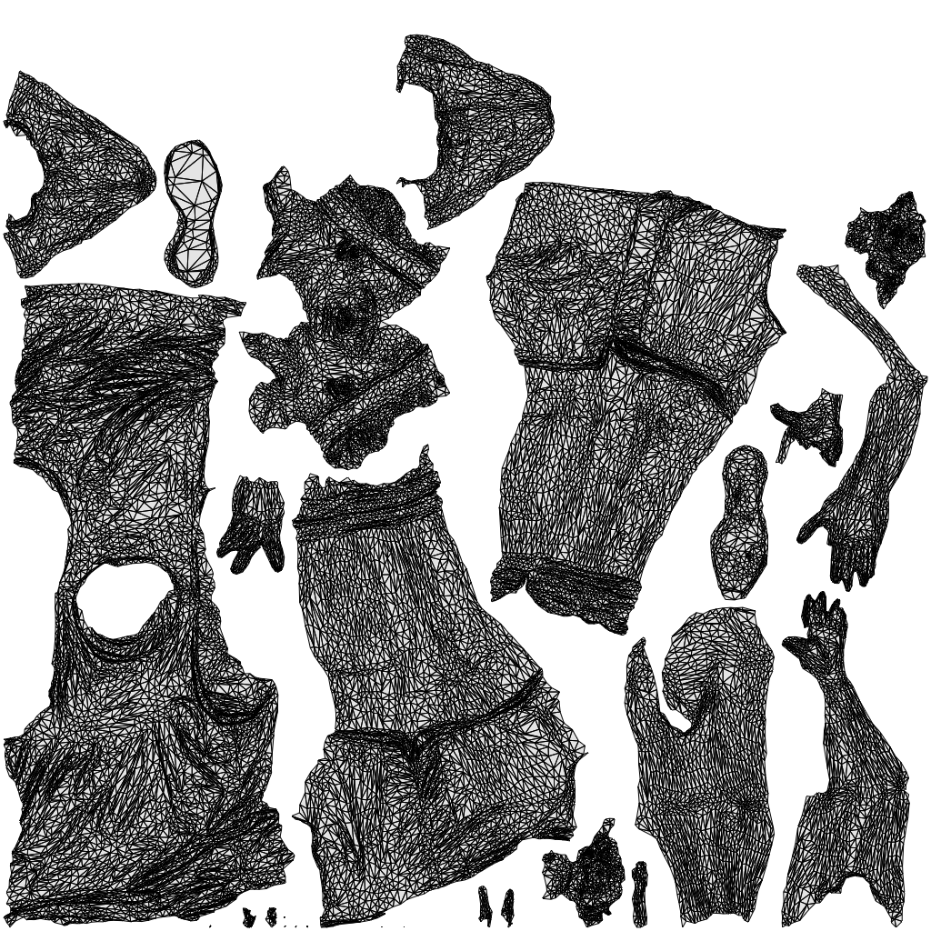 realistic 3D woman sport, scanned archviz people for Blender and 3ds Max, wireframe top-down view