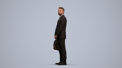 realistic 3D man business, scanned archviz people for Blender and 3ds Max, standing pose render