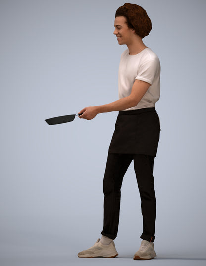 3D scanned man standing, photorealistic archviz people for Enscape and SketchUp