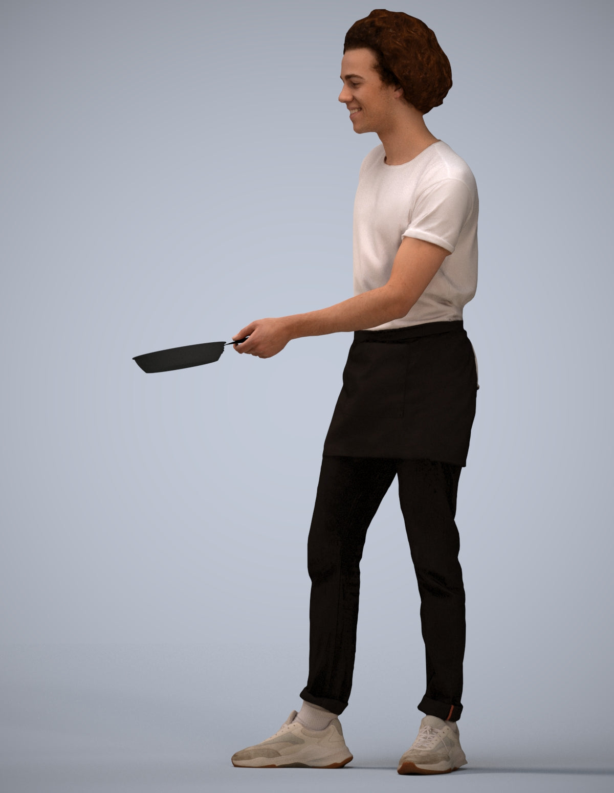 3D scanned man standing, photorealistic archviz people for Enscape and SketchUp
