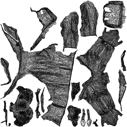 scanned 3D woman business standing, photogrammetry people for Enscape and V-Ray, wireframe top-down view