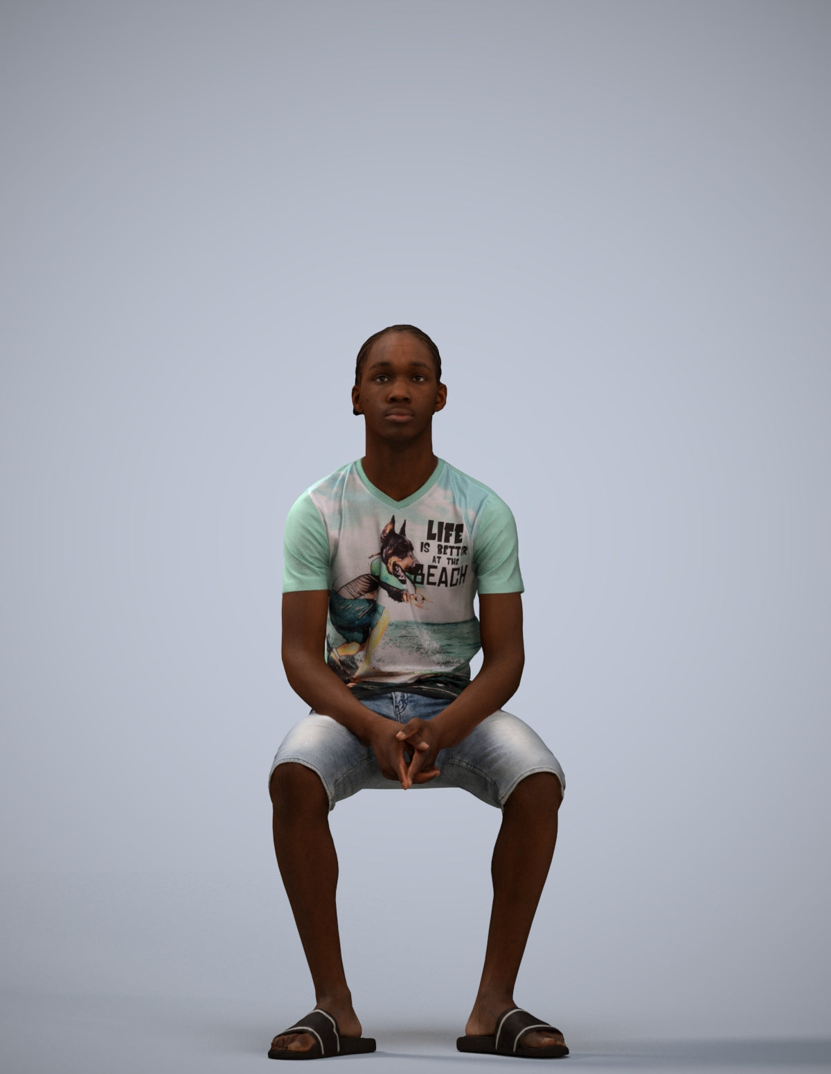 realistic 3D human boy casual kids, archviz people FBX OBJ for Blender
