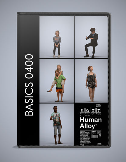 5 3D scanned people kids, photorealistic archviz pack for Enscape and SketchUp