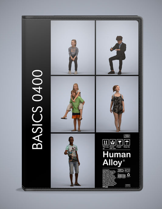 5 3D scanned people kids, photorealistic archviz pack for Enscape and SketchUp