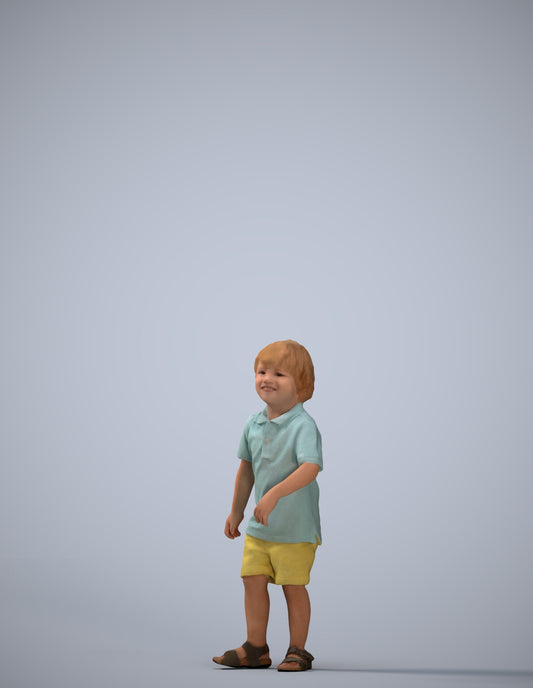 scanned 3D boy casual kids, photogrammetry people for Enscape and V-Ray