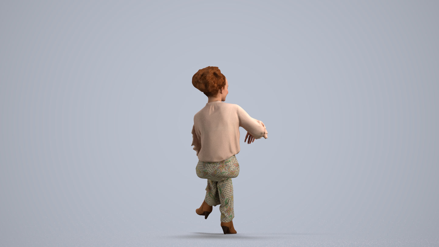 realistic 3D people woman casual sitting, render-ready for V-Ray and Corona, FBX OBJ, front view render