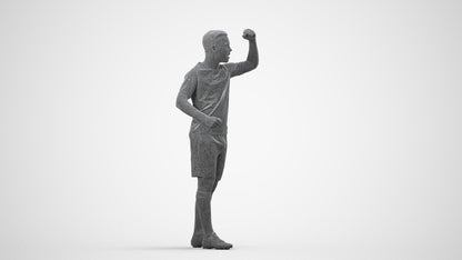 realistic 3D human boy sport, archviz people FBX OBJ for Blender, wireframe side view