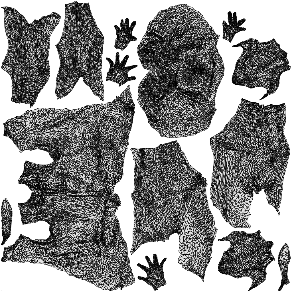 scanned 3D woman casual sitting, photogrammetry people for Enscape and V-Ray, wireframe top-down view