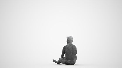 3D human model man pool, photogrammetry scanned person for archviz, wireframe front view