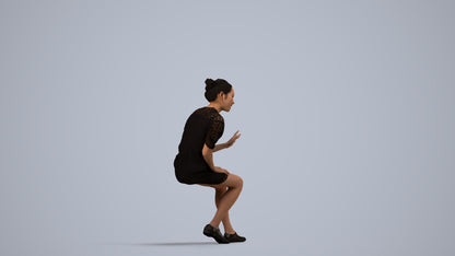 scanned 3D woman business, photogrammetry people for Enscape and V-Ray, side view render